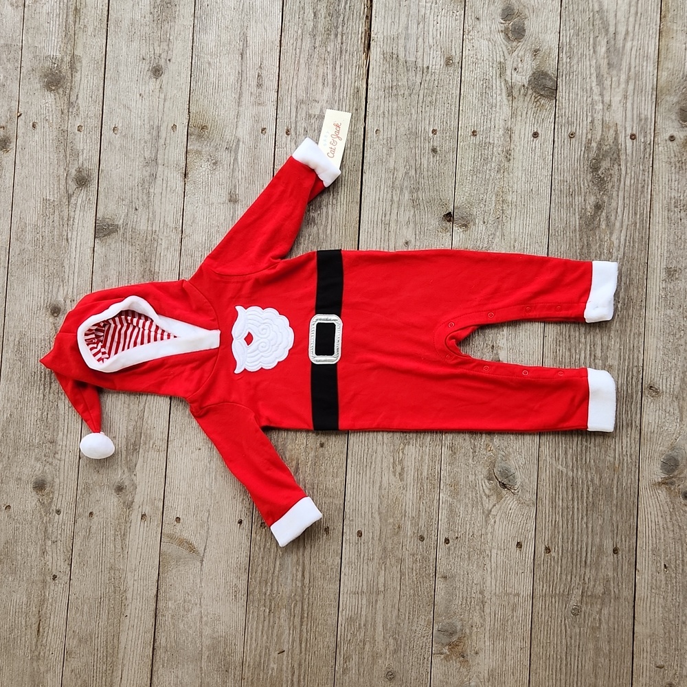 NWT Cat&Jack 12 Months Red and White Santa Onesie Jumper New with tags Christmas